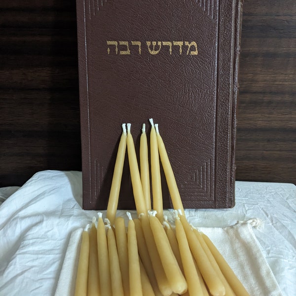 Mini Beeswax Taper Candles - Mini Shabbat Candles - Shabbat Kit Extras - 3-3.5" Candles - Pure Dripless Shabbat Handmade Kosher Yom Tov