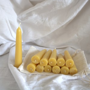 Beeswax Candles Taper Candles 2, 4, 6, or 12 Ct Pure Beeswax Dripless Taper Handmade Candles image 3