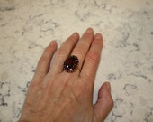 Large 18K Gold Garnet Statement Ring