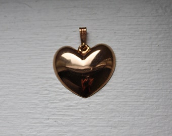 14K Rose Gold Puffy Heart Pendant