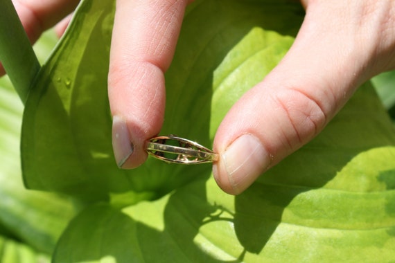 Vintage Jade Cabochon Diamond Ring - image 4