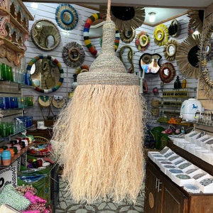 Raffia Lampenschirme, Natural Raffia Lampenschirm Pendelleuchte, marokkanische Stroh-Boho-Aufhängungen, marokkanische Stroh-Lig
