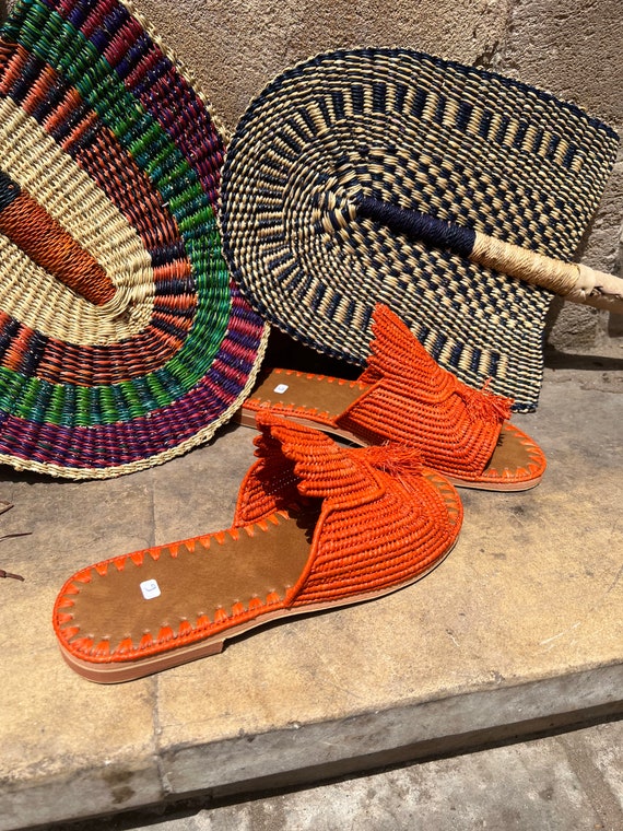 【SS24＊日本未入荷】Slippers in Woven Raffia Amazon.com | FRZTOUR Women's Raffia Sandals Straw Woven