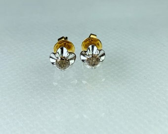 0.55 Ct Dainty Champagne Diamonds Earring in 18K Solid Yellow Gold ,Natural diamonds Earrings, April Birthstone   Gift for her