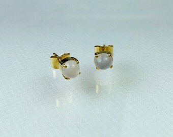 Moonstone Stud Earrings, Moonstone Earrings, Stud Earrings, Dainty Moonstone Earrings, Moonstone and Gold Earrings, Gift for her