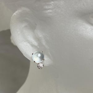 1,35 Ct klasy A Birmański naturalny jadeit Jadeit i naturalny diament Kolczyki w 18-karatowym białym złocie, kolczyki Prezent dla niej, Powodzenia dla niej
