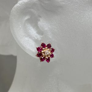 1,33 ct nieogrzewanych birmańskich rubinów i naturalnych diamentów w 18-karatowym różowym złocie, prezent na lipiec z kamieniem szlachetnym dla niej, powodzenia dla niej