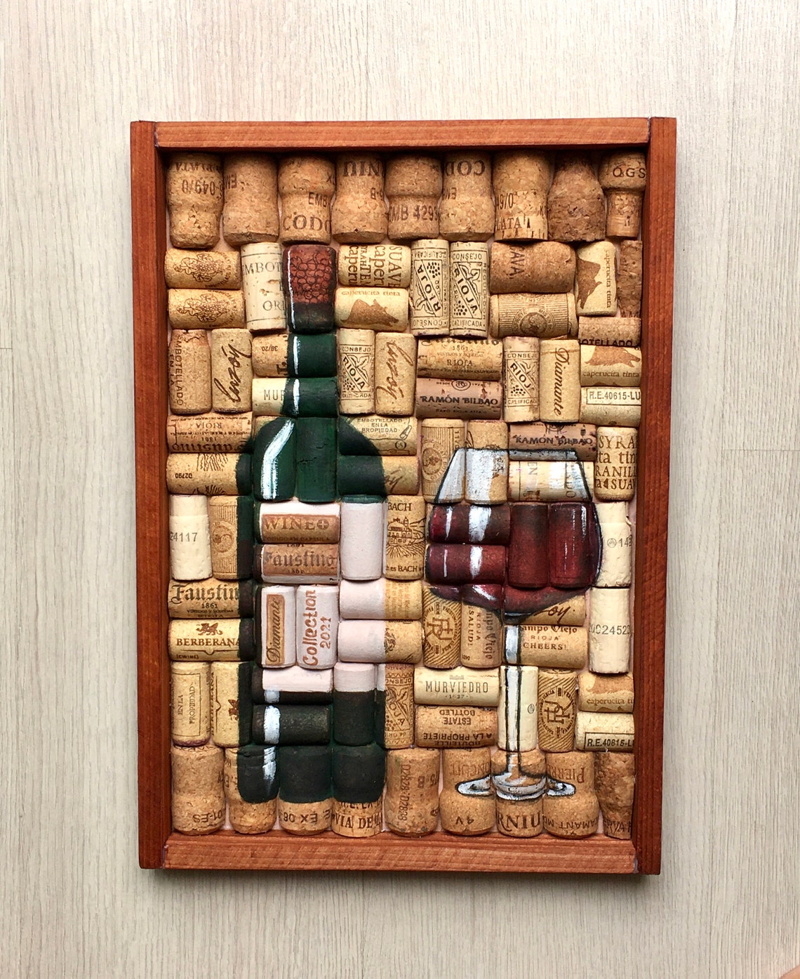 Wine Cork Wall Decor Wood Wall Artwine Lover Gift Wine Cork Etsy