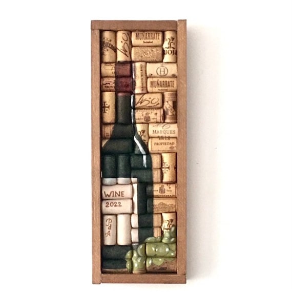 Wine Cork Wall Decor Wood Wall Artwine Lover Gift Wine Cork - Etsy