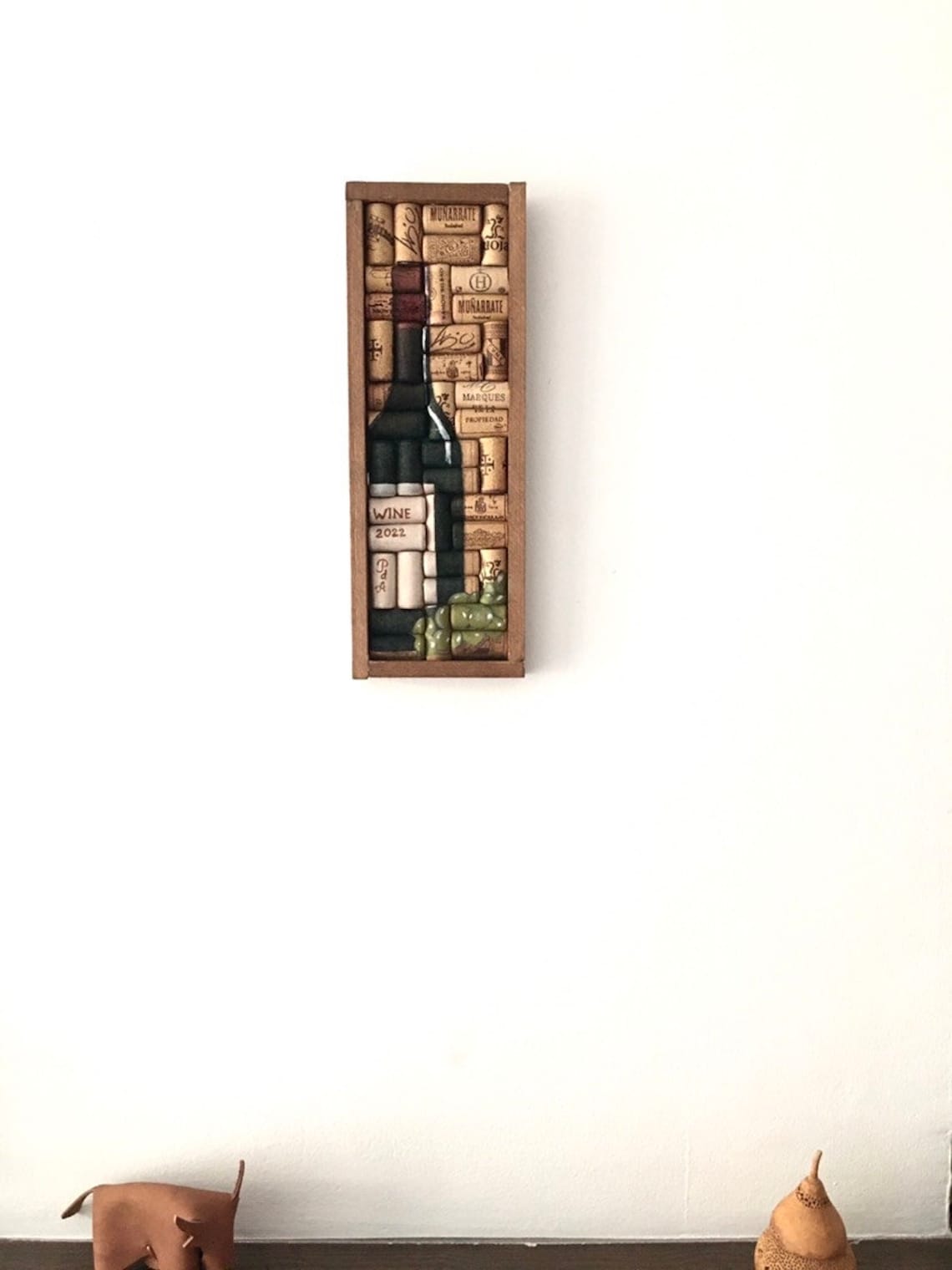Wine Cork Wall Decor, Wood Wall Art,wine Lover Gift, Wine Cork Art, Bar Decor, Kitchen Wall Art