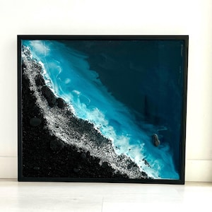 Resin Epoxy Ocean Art, Beach Resin Wall Art, 3D Ocean Wave Painting, Epoxy Sea Waves, Fluid Wall Art, Coastal Wall Art, Nautical Beach Decor