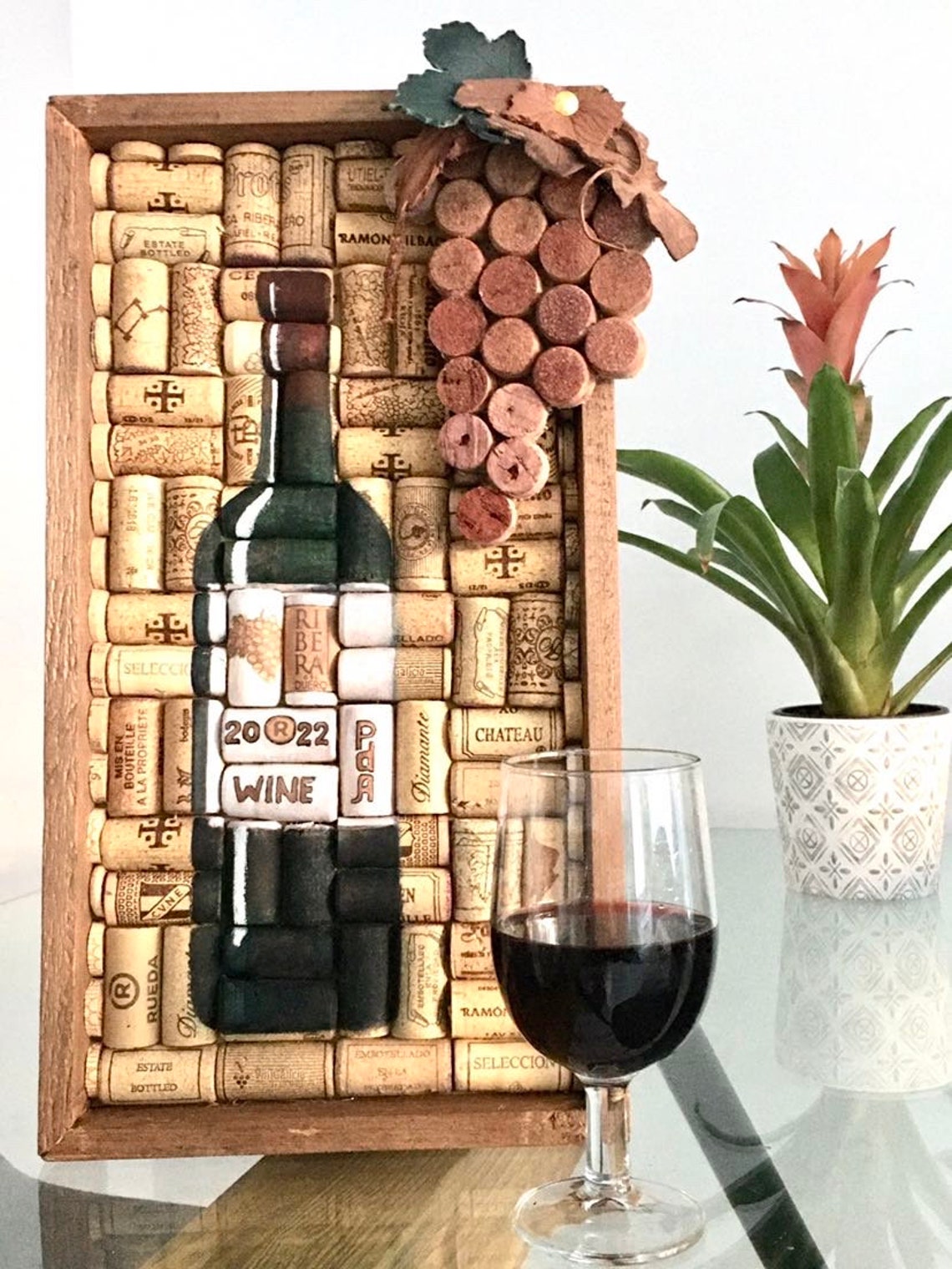 Wine Cork Wall Decor, Wood Wall Art,wine Lover Gift, Wine Cork Art, Bar