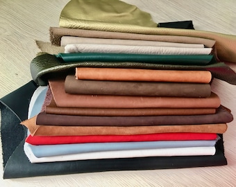 Lederreste, Gemischte Farben Spanisches Fabrikleder, Reste Verschiedene Größen, Leder für Kraft, Echtes Leder Medium für Handmade