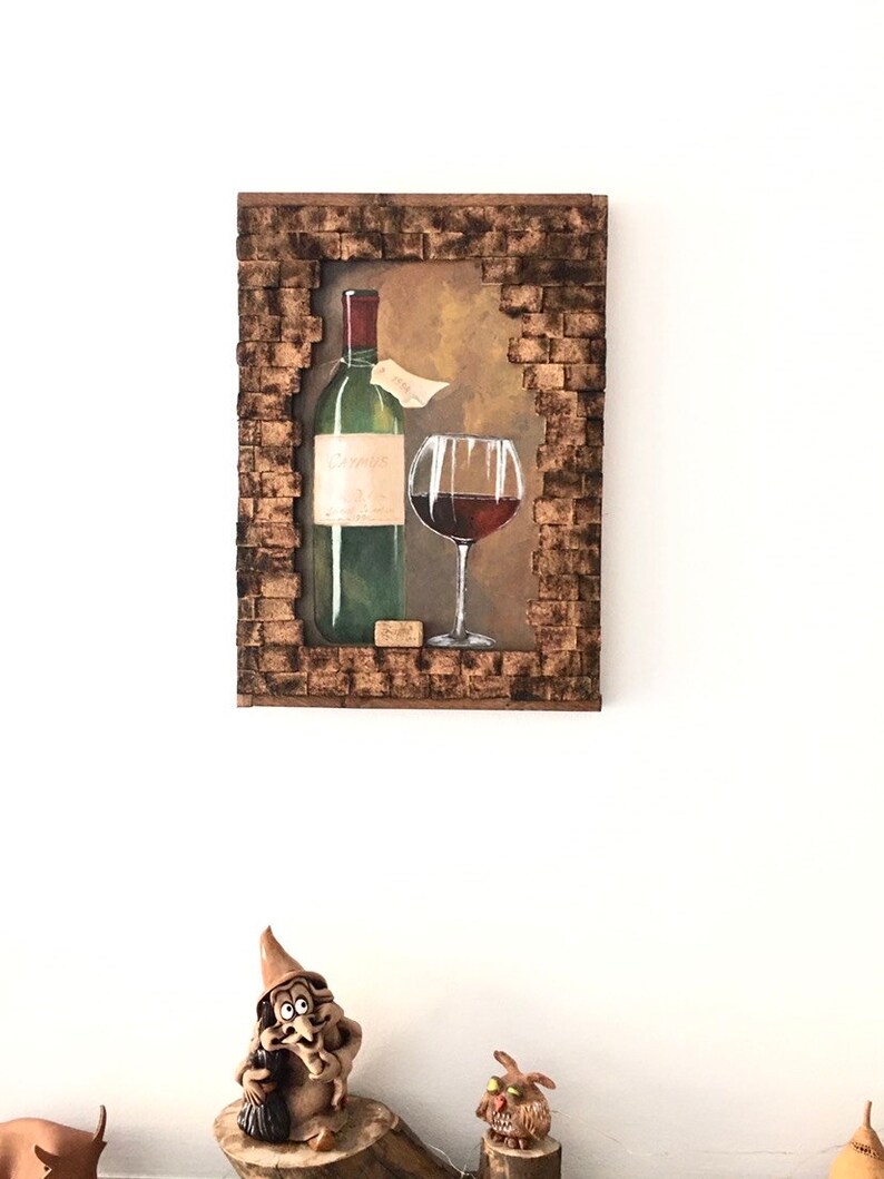 Wine Cork Wall Decor, Wood Wall Art,wine Lover Gift, Wine Cork Art, Bar