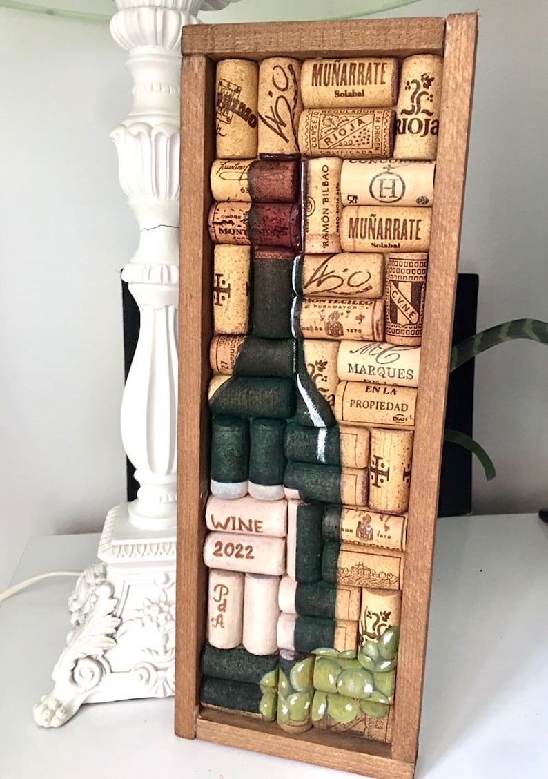 Wine Cork Wall Decor, Wood Wall Art,wine Lover Gift, Wine Cork Art, Bar Decor, Kitchen Wall Art