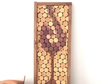 Wine Cork Wall Art, Rustic Bar Decor, Wine Lover Gift