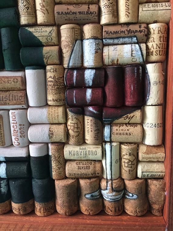 Decoración de la pared del corcho del vino, arte de la pared de madera,  regalo del