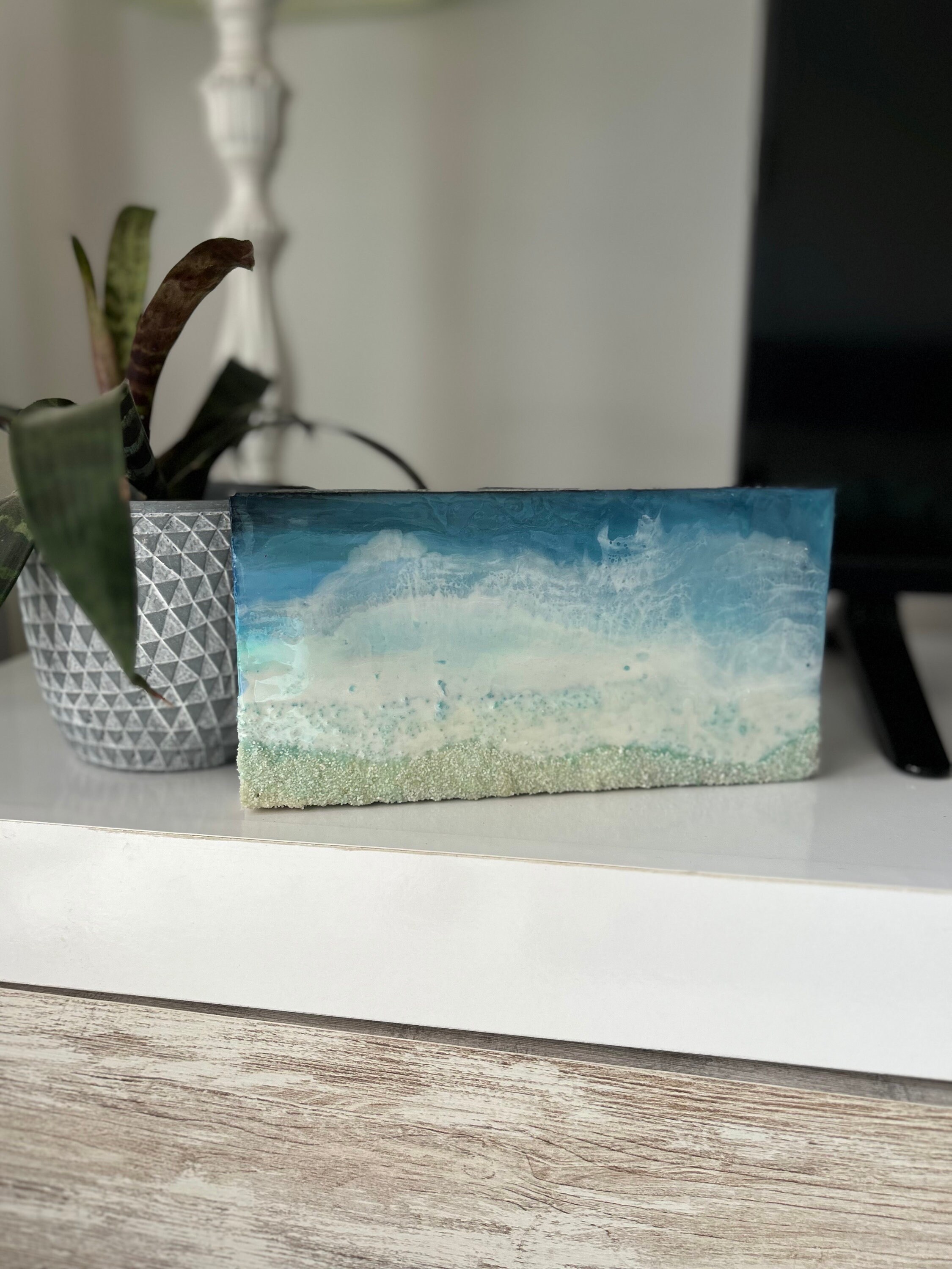 Resin Epoxy Ocean Art, Beach Resin Wall Art, 3D Ocean Wave Painting ...