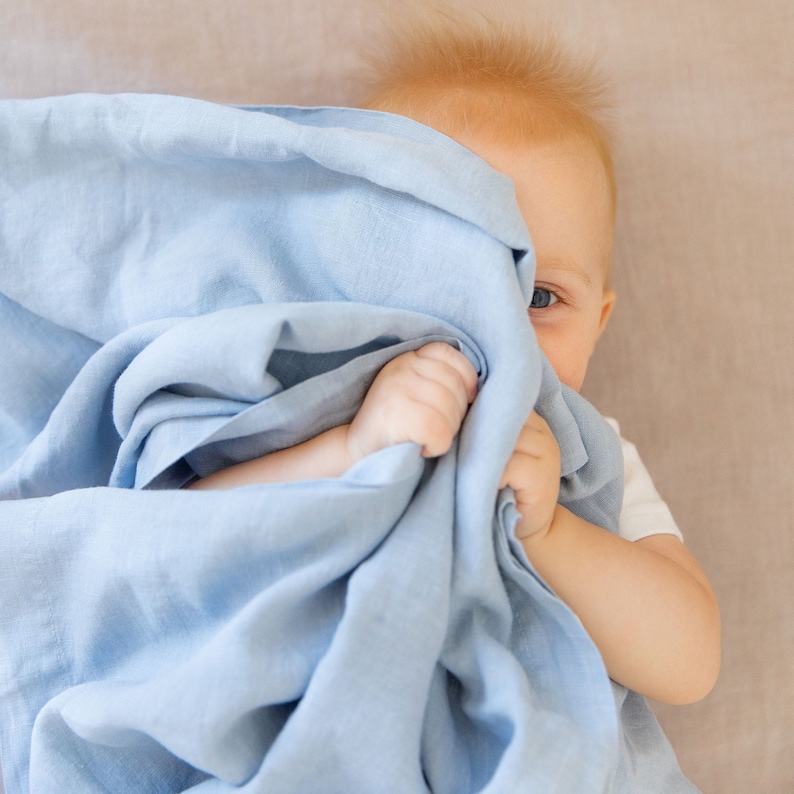 French Linen Swaddle Blanket 100 Flax Etsy