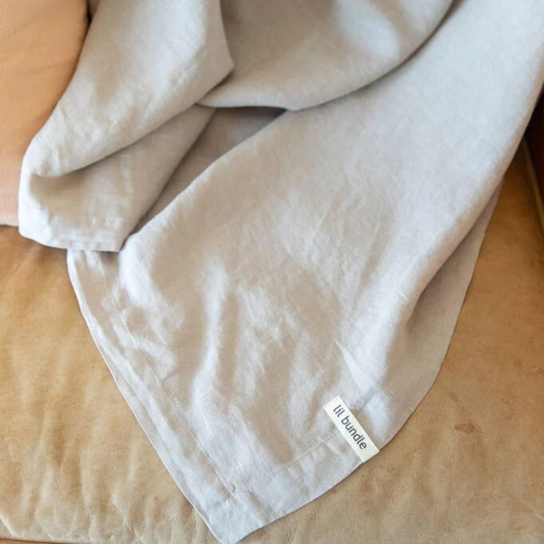 French Linen Swaddle Blanket 100 Flax Etsy