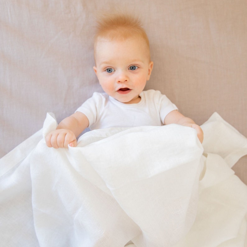 French Linen Swaddle Blanket 100 Flax Etsy