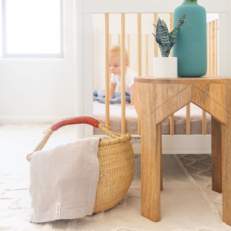 French Linen Swaddle Blanket 100 Flax Etsy