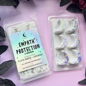 Empath Protection Wax Melts - Anxiety Relief Spell,  Moon Witchy Wax Melts, Relaxation, Infused With Intention Herbs