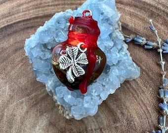 Good Luck Spell Jar Necklace or Keychain – Talisman for Prosperity and Protection
