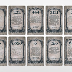 Messages Angel Numbers Cadres mystiques Oracle Deck V. 1 Affirmations | Pendentifs divinatoires | Outils de divination