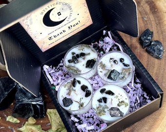 Protection Tealight Candle Set | Handmade Soy Wax Ritual Candles for Protection, Cleansing & Spiritual Practice