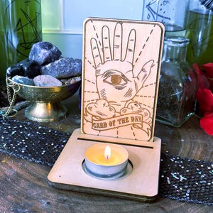 Tarot-Kartenständer, Holzaltar-Tarot-Halter, Tarot-Karte des Tages, Talisman-Schutz für Wahrsager-Lesungen, witchy Geschenk