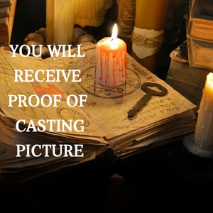 May include: An open book with a lit candle, a key, and the text "YOU WILL RECEIVE PROOF OF CASTING PICTURE" on the pages.
