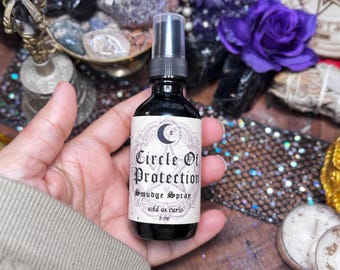 Circle of Protection Smudge Spray: Energy Cleansing, Ritual Tool (2oz)