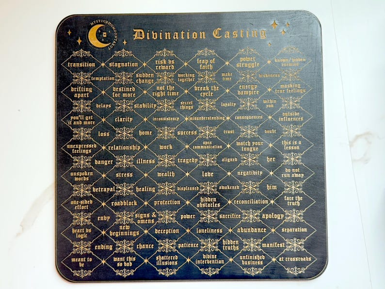 Divination Casting Board, Wooden Charm Casting Intuitive Readings image 2