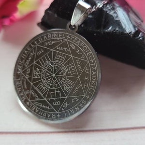 Protección hechizo amuleto collar joyería espiritual ángeles sellos mantener seguro alejar el mal