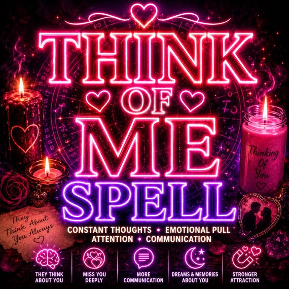 Powerful Think Of Me Spell: Constant Thoughts, Emotional Pull, Attention and Communication
