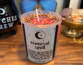 Reversal Spell Candle: Energy Cleansing, Return to Sender, 7oz