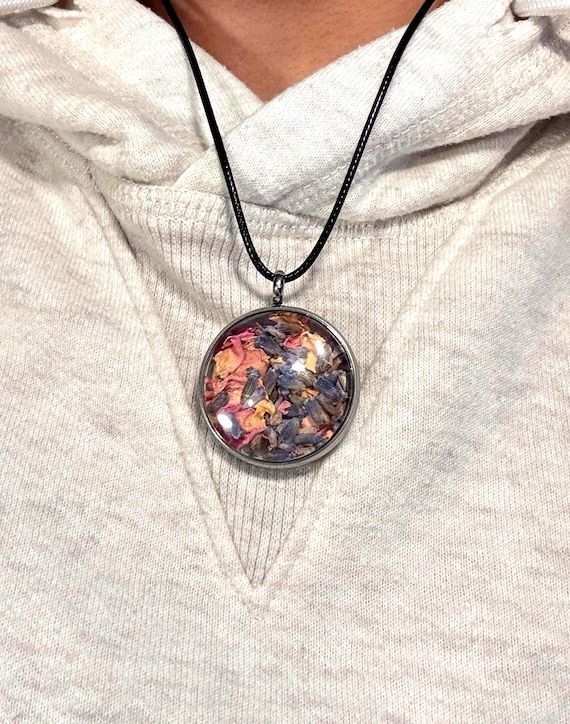 Love Spell Locket Necklace: Witchy Amulet with Herbs & Crystals