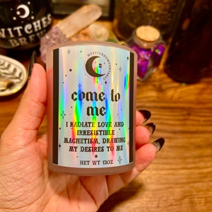 Come To Me Candle: Love Manifesting Spell, Witchcraft Ritual, Fruity Floral Scent