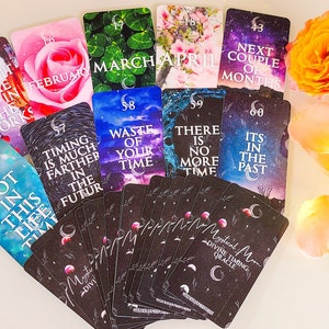 Timing Orakel Deck Zeitrahmen Karten Mystische Mond Situationen Twin Flame Deck Tarot Deck Orakel Karten Cosmic