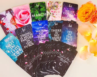 Timing Oracle Deck Time Frame Cards Mystical Moon Situations Twin Flame Deck Tarot Deck Oracle Cards Cosmic