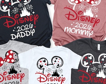 Disney 2026 Family Shirt, Personalized Family Vacation Outfit, Disney Castle 2026 Shirts, Custom Disneyland Family Matching T-Shirt