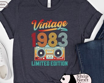 1983 Vintage Shirt, 40th Birthday Gift,40th Birthday Gift Shirt, 1983 Birthday Shirt, 1983 Vintage Tee, 1983 Retro Shirt, Vintage Birthday