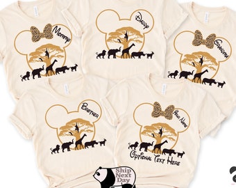 Custom Disney Animal Kingdom Family T-Shirts, Safari Family Matching Tees, Disneyworld Custom Name Shirt, Disney Trip Shirts, Disney Shirt