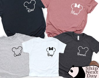 Disney Custom Family Shirts, Mickey and Minnie Pocket Shirt, Disney Vacation Trip Shirt,  Disneyland Custom Tee, Disneyworld Family Shirt,