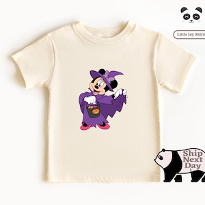 Minnie Mouse Halloween Witch Outfit, Disney Vacation Tee for Kids, Disney Halloween T-shirt, Mickey And Mini Mouse Shirt, Disney Halloween