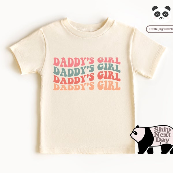Retro Daddy's Girl Kids Tee, Natural Father's Day Toddler Shirt, Baby Girl Babysuit, Father's Day Natural Baby Babysuit