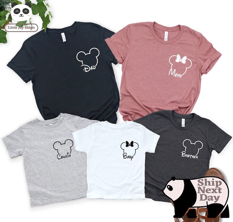 Disney Custom Family Shirts, Mickey and Minnie Pocket Shirt, Disney Vacation Trip Shirt, Disneyland Custom Tee, Disneyworld Family Shirt, image 1