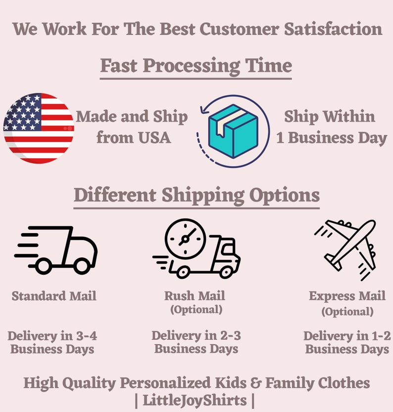 Puede incluir: Gr&aacute;fico con texto: "Trabajamos para la mejor satisfacci&oacute;n del cliente". Incluye una bandera estadounidense, una caja con una flecha e iconos para opciones de env&iacute;o. Texto: "Fabricado y enviado desde EE. UU.", "Enviado en 1 d&iacute;a h&aacute;bil".
