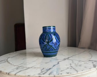 Vintage Moroccan ceramic vase , handcrafted in Safi, 1970’s
